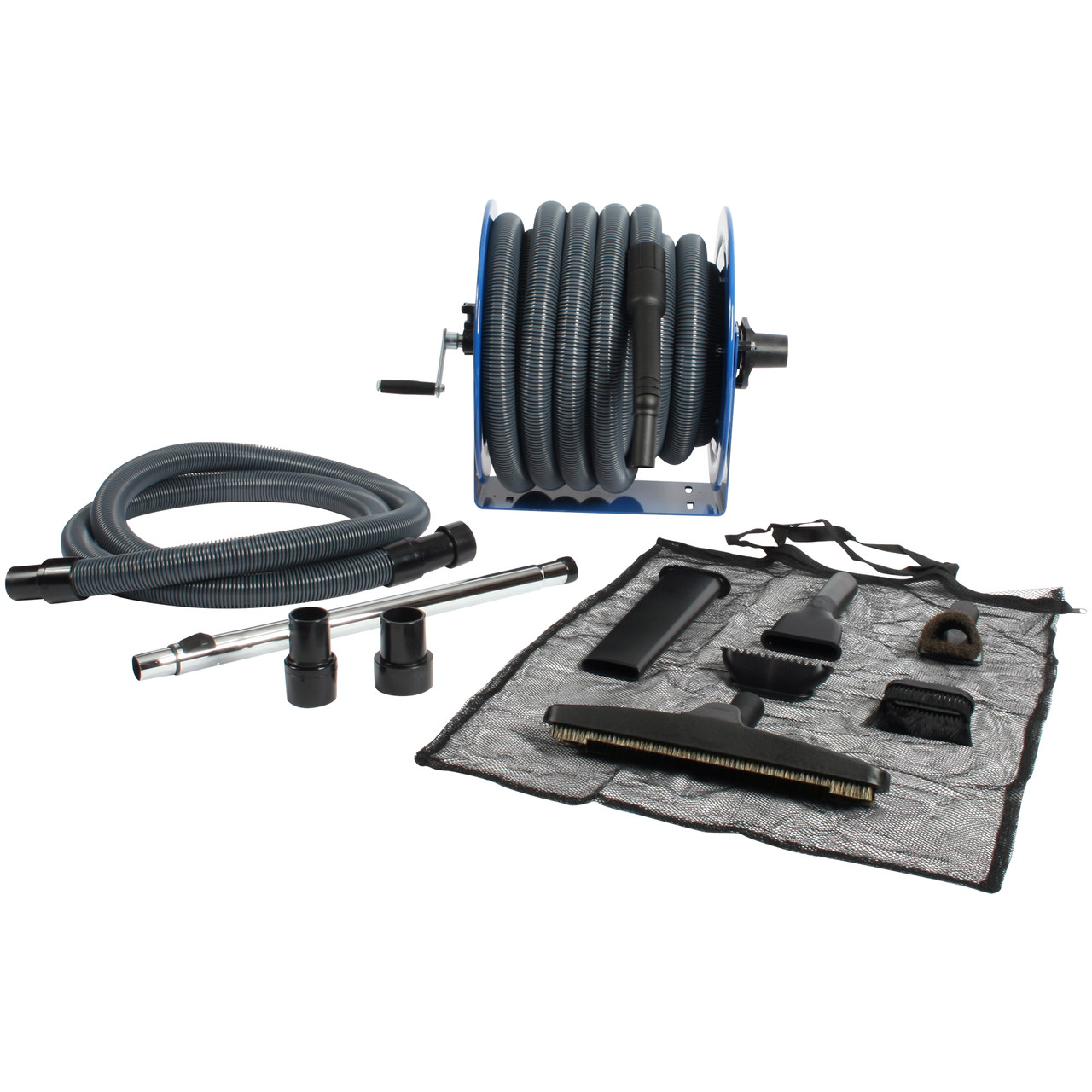 Industrial Grade Steel Hose Reel and Wet/Dry Vacuum Attachment Set -  Cen-Tec Systems