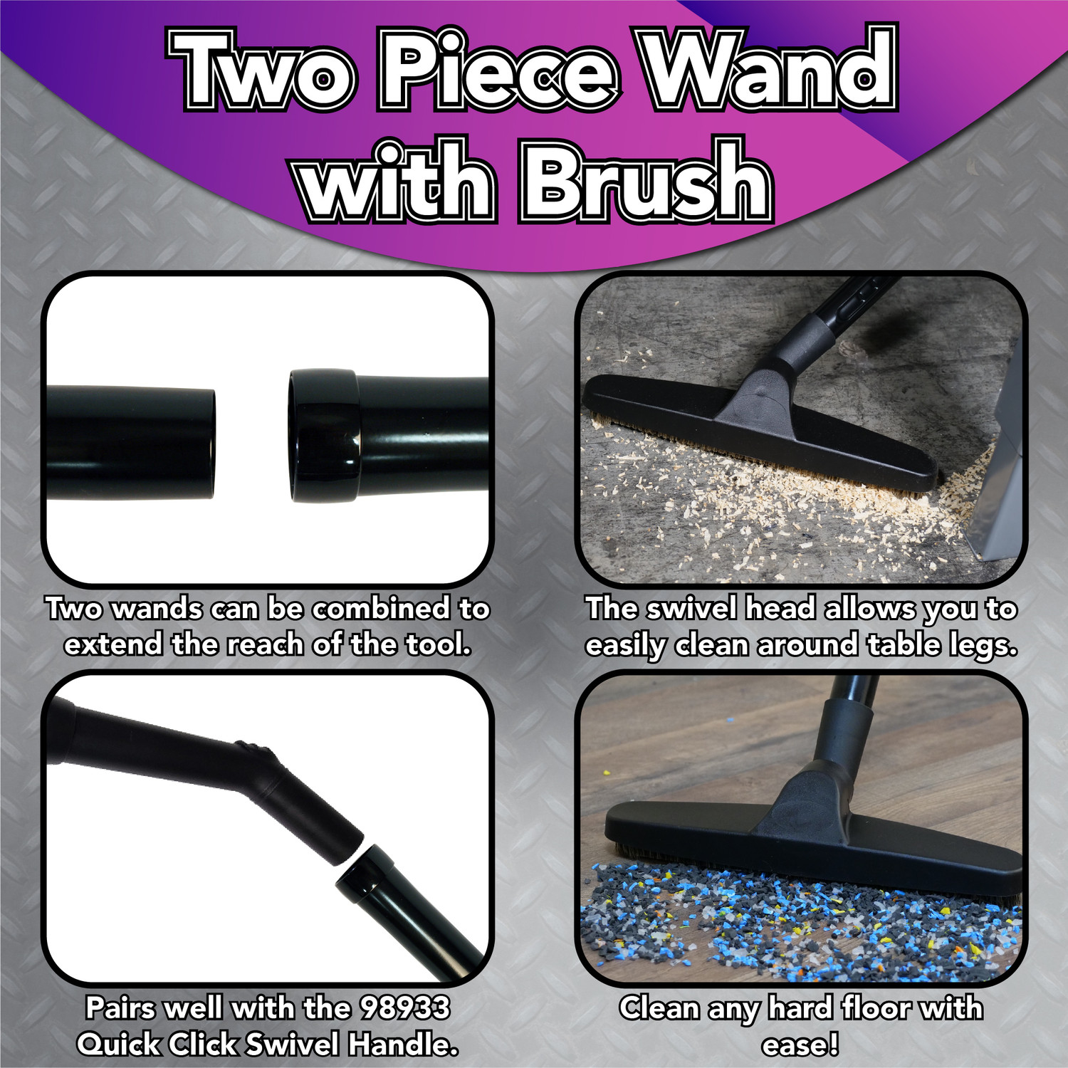 91420 | 7 Piece Deluxe Vacuum Accessory Kit with Metal Wands - Cen
