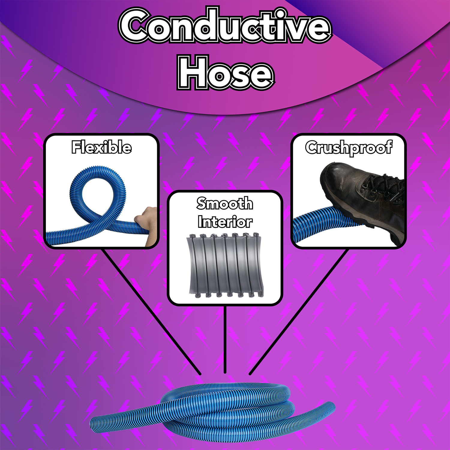 ESD Electro-Static Dissipative (Antistatic) Tapered Vacuum Hose
