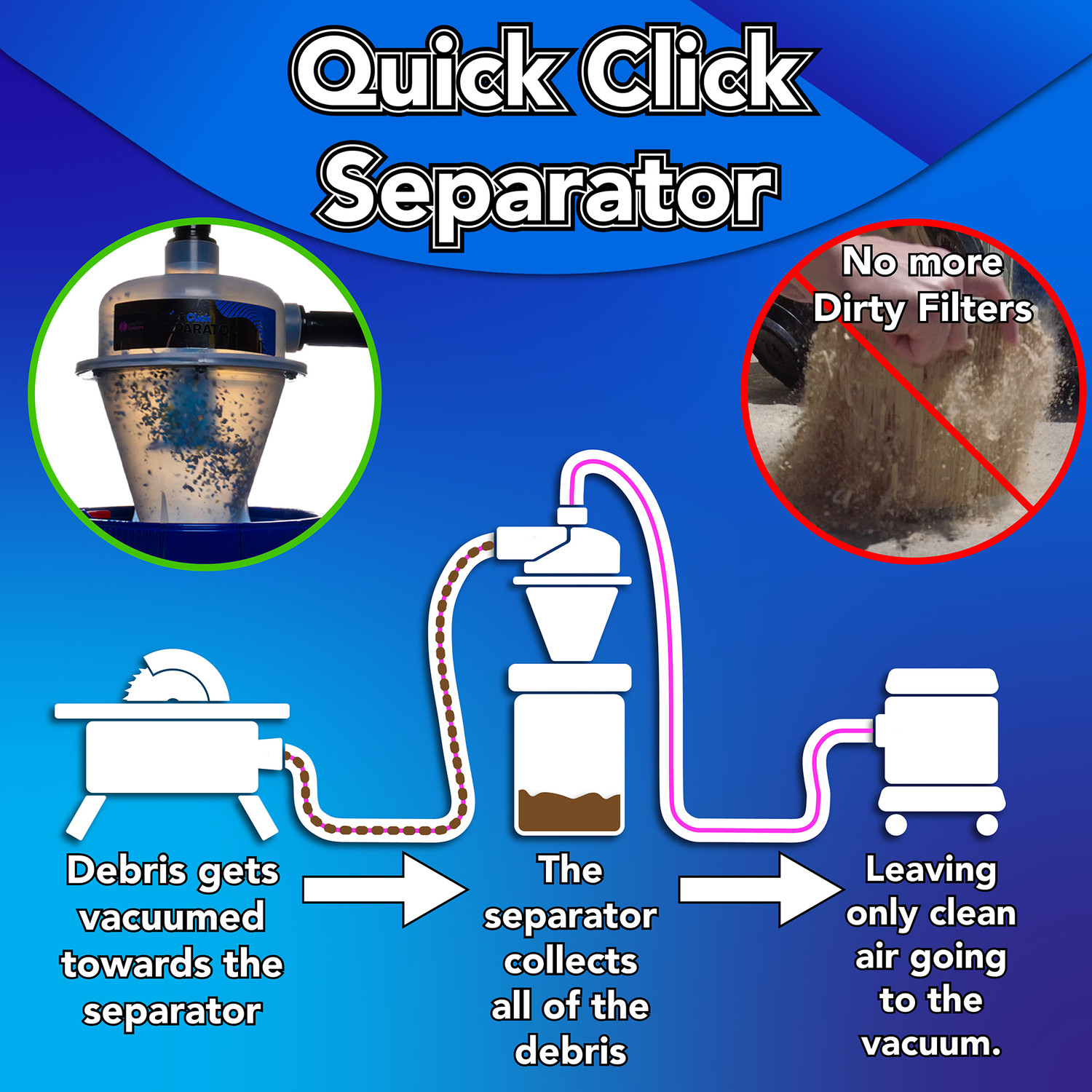 dirty air tool inlet debris sawdust