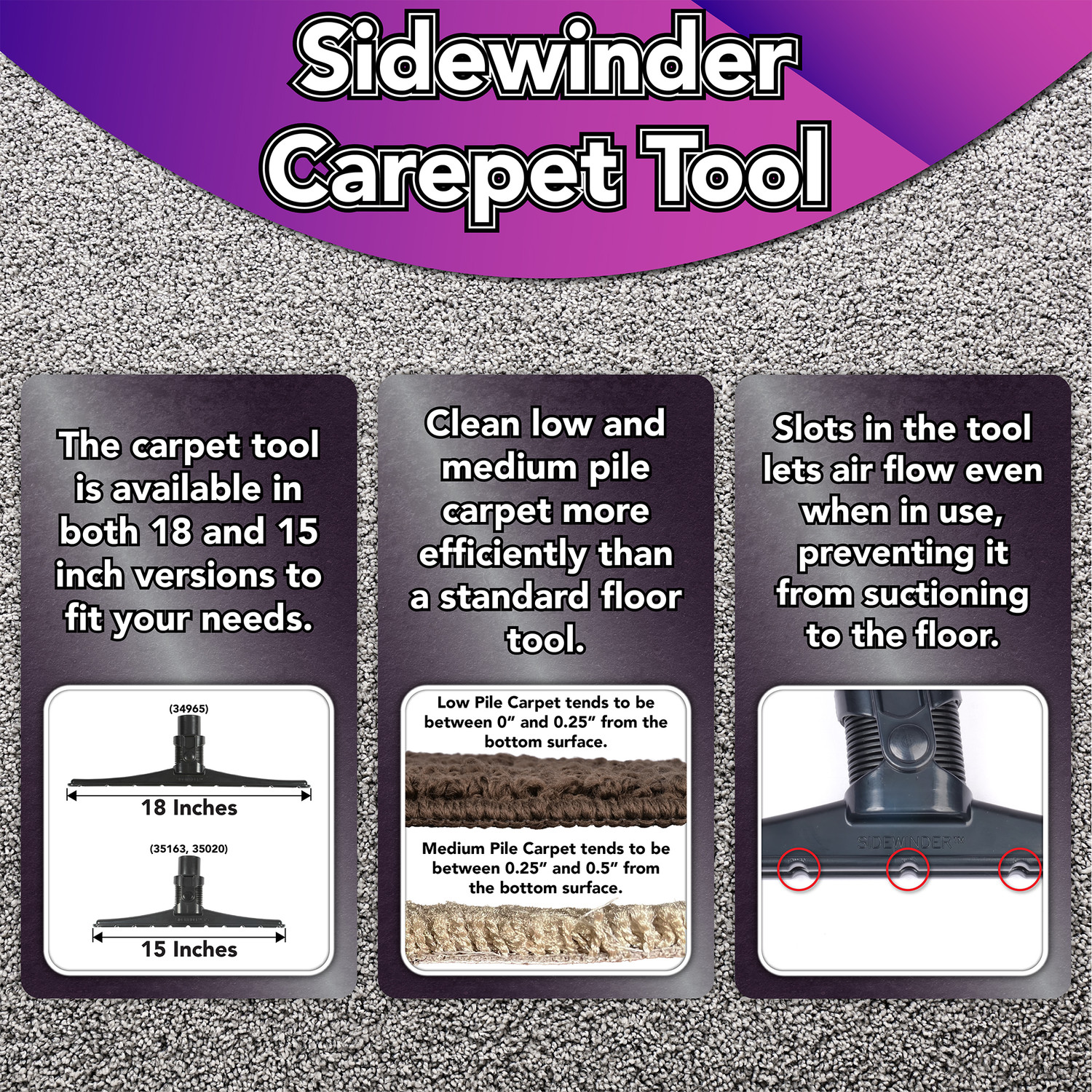 97030 | Sidewinder 1.5 Inch Kit with 18 Inch Carpet, Natural Fill