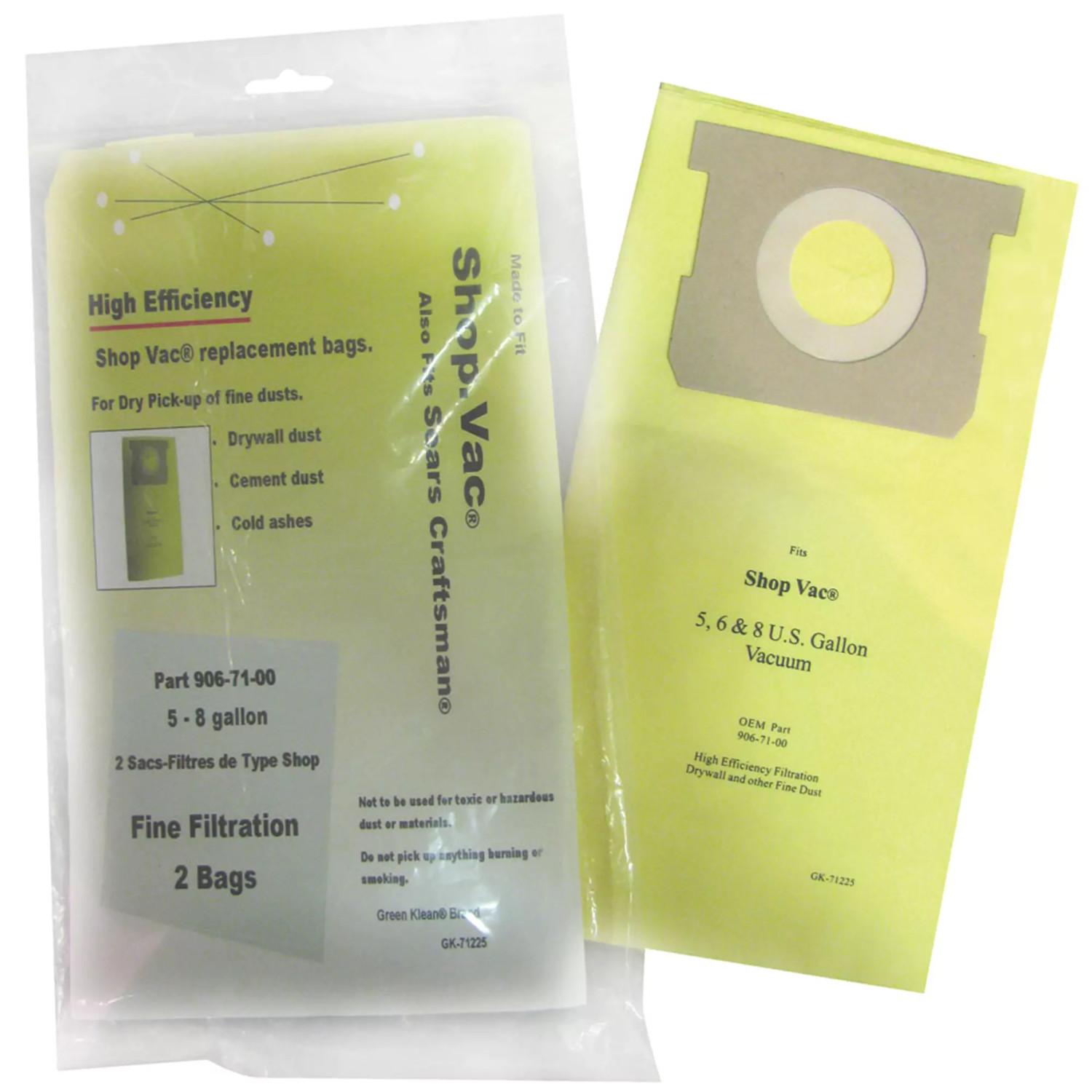 36296-5 Packs of (10 Total) Vacuum Bags for Ridgid WD0670