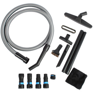 Home & Shop Vacuum Hose with Expanded Multi-Brand Power Tool Quick Click Dust Collection Adapter Set & Full Attachment Kit