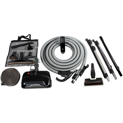 Central Vacuum Mixed-Floor Dual Electric Powerhead Kit with 35 Ft. Universal (Pig Tail) Hose (97151)