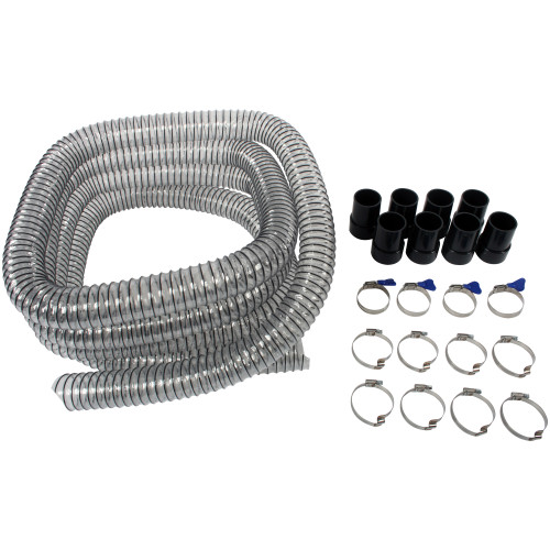2 Inch (50.8mm) x 20 Ft. (6.1m) Poly-Urethane Ducting Hose with Eight Bridge and Four Key Clamps