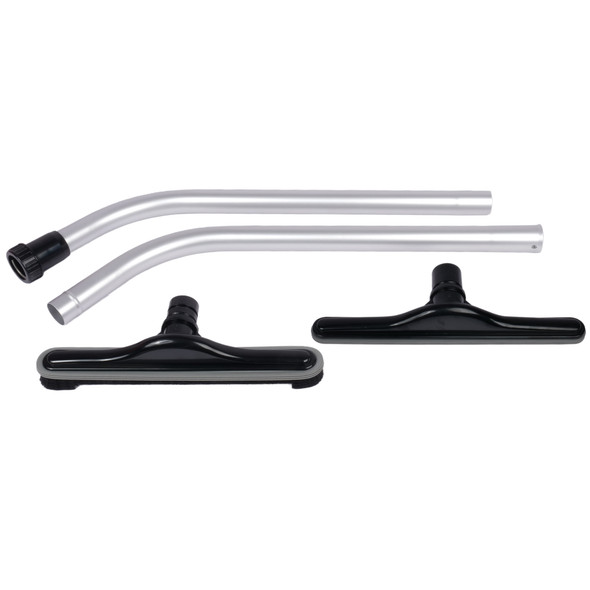 Two-piece S-wand, hard floor brush and carpet tool. Two-piece S-wand, hard floor brush and carpet tool.