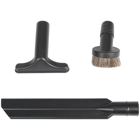 Black commercial crevice tool, dust brush and upholstery tool.