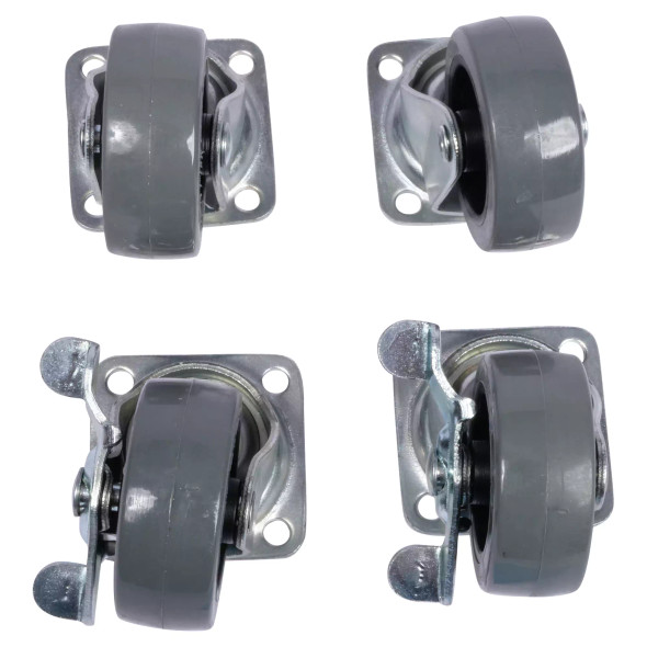 Set of four dolly wheels.