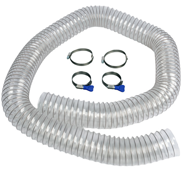 90257 | 2.5 Inch x 6 Foot Quick Click Urethane Dust Collection Hose with Clamps