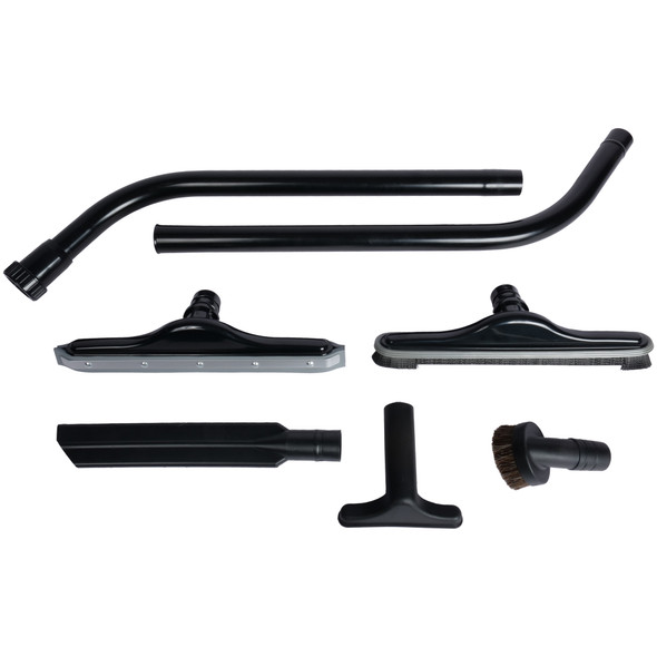 90315 | 1.5 Inch Wet-Dry Commercial Vacuum Attachments, 2-Piece S-Wand, Floor Brush, Carpet, and Squeegee