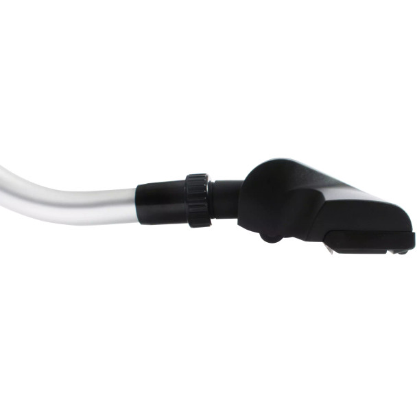 Side view of black turbine tool connected to an aluminum S-wand.