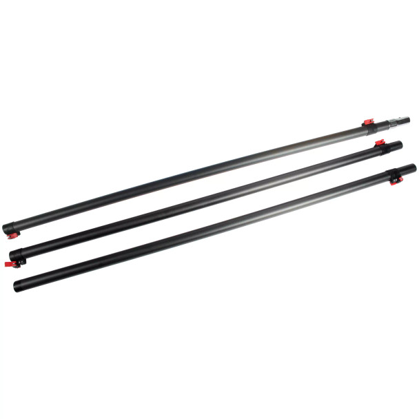 Top, middle and bottom carbon fiber poles.