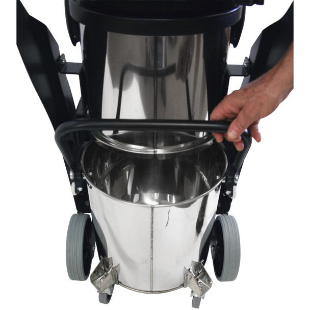 94808 | Mizar Commercial HEPA Fine Particulate Vacuum with Power Pneumatic Tool Hookup and Adapter Set for Source Dust Capture, Stainless Steel