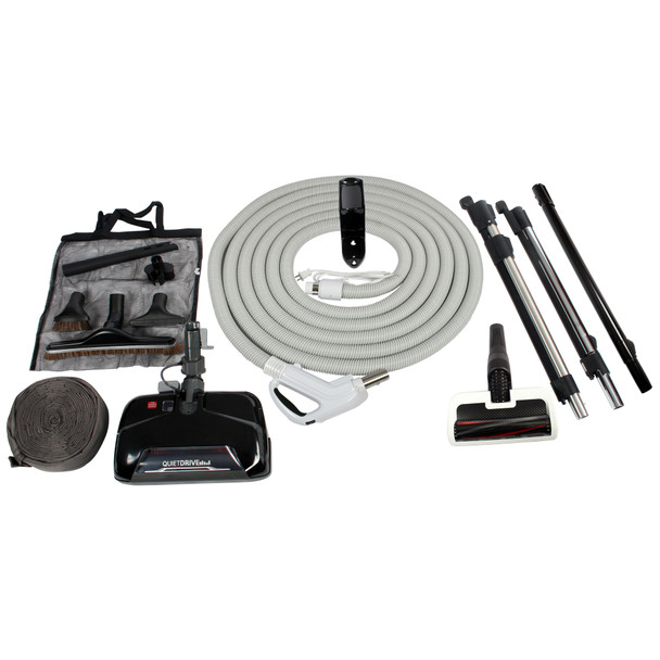 CT25QD power nozzle, universal connect hose, multi-surface power nozzle, 3 wands, mesh caddy bag and cleaning accessories.