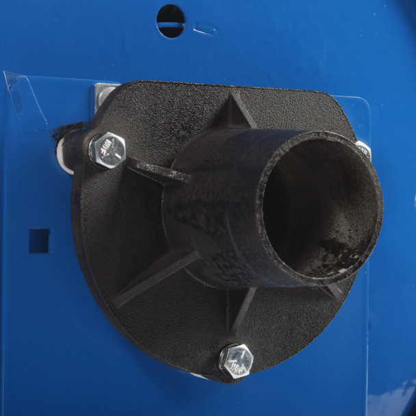 Close-up view of vacuum hose connection.