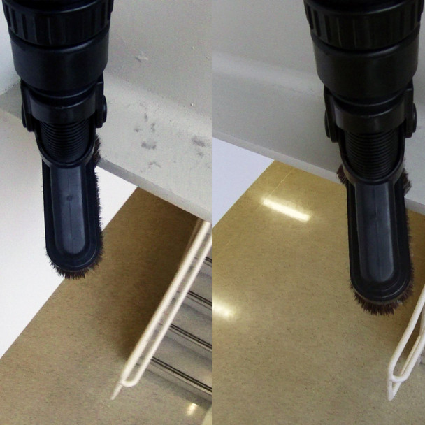 Top down view of Reach with Sidewinder cleaning metal beam.