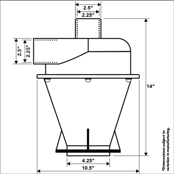 Quick Click separator with dimensions.