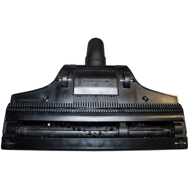 Bottom view of black turbine nozzle.