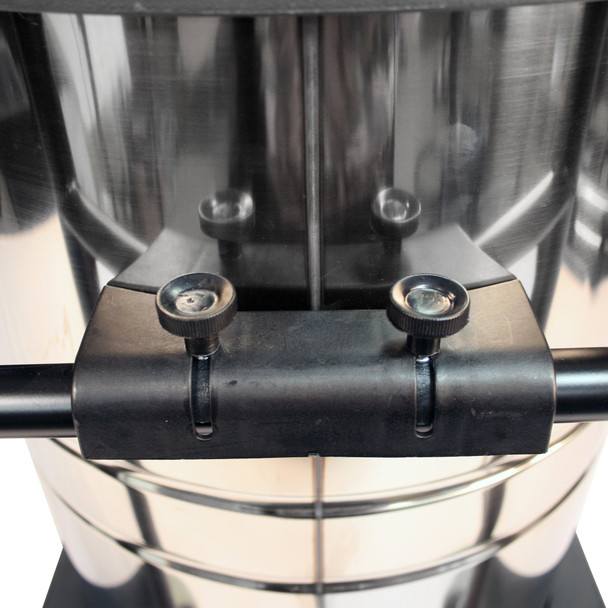 Close up of vacuum and trolley connection.