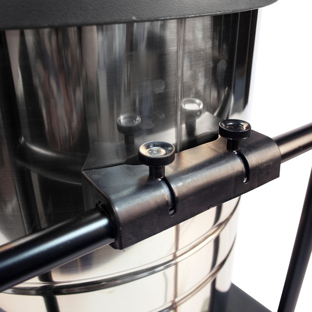 Close up of vacuum and trolley connection.