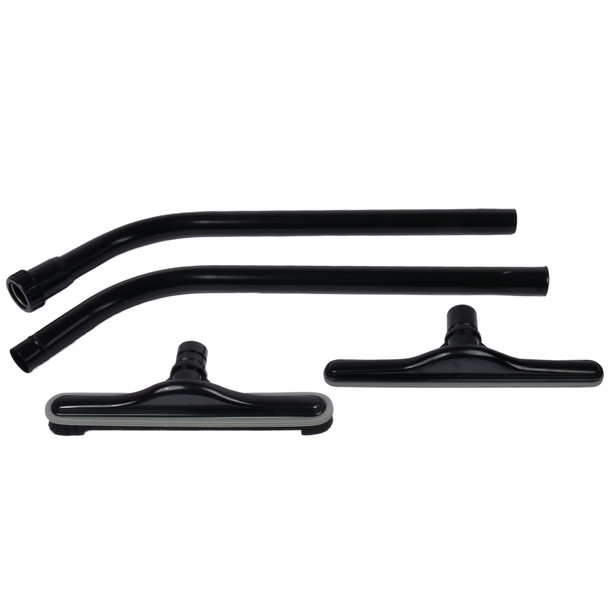Two-piece S-wand, hard floor brush and carpet tool.