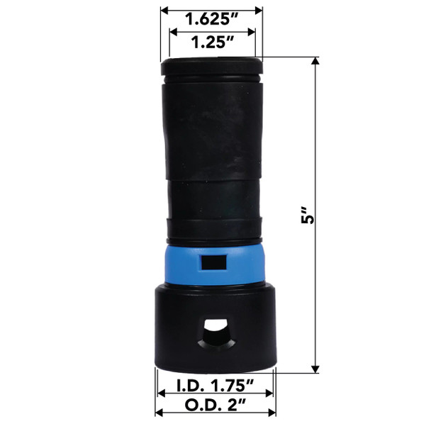 1.25 inch Quick Click adapter with dimensions. 1.25 inch Quick Click adapter with dimensions.