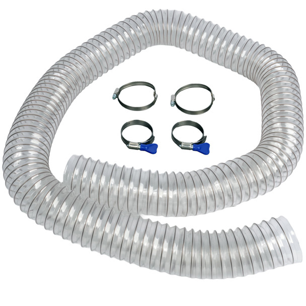 90257 | 2.5 Inch x 6 Foot Quick Click Urethane Dust Collection Hose with Clamps