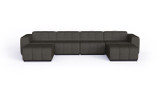 Connect Modular 6 U-Chaise Sectional Flanelle