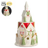 Christmas House with Light, White w/Red and Green Accents 20" B/O