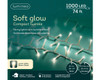 LED Soft Glow Warm White 1000 Count Lights 74ft. Compact Light Set with Transparent Wire