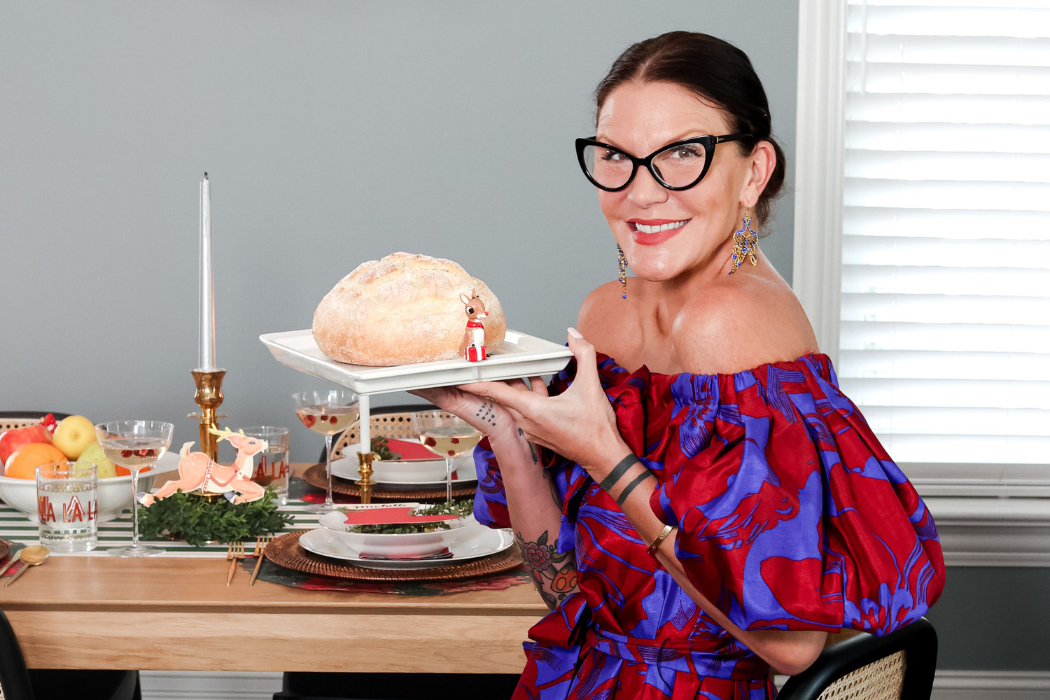 Nora Fleming Pinstripes Rectangle Revamp Platter