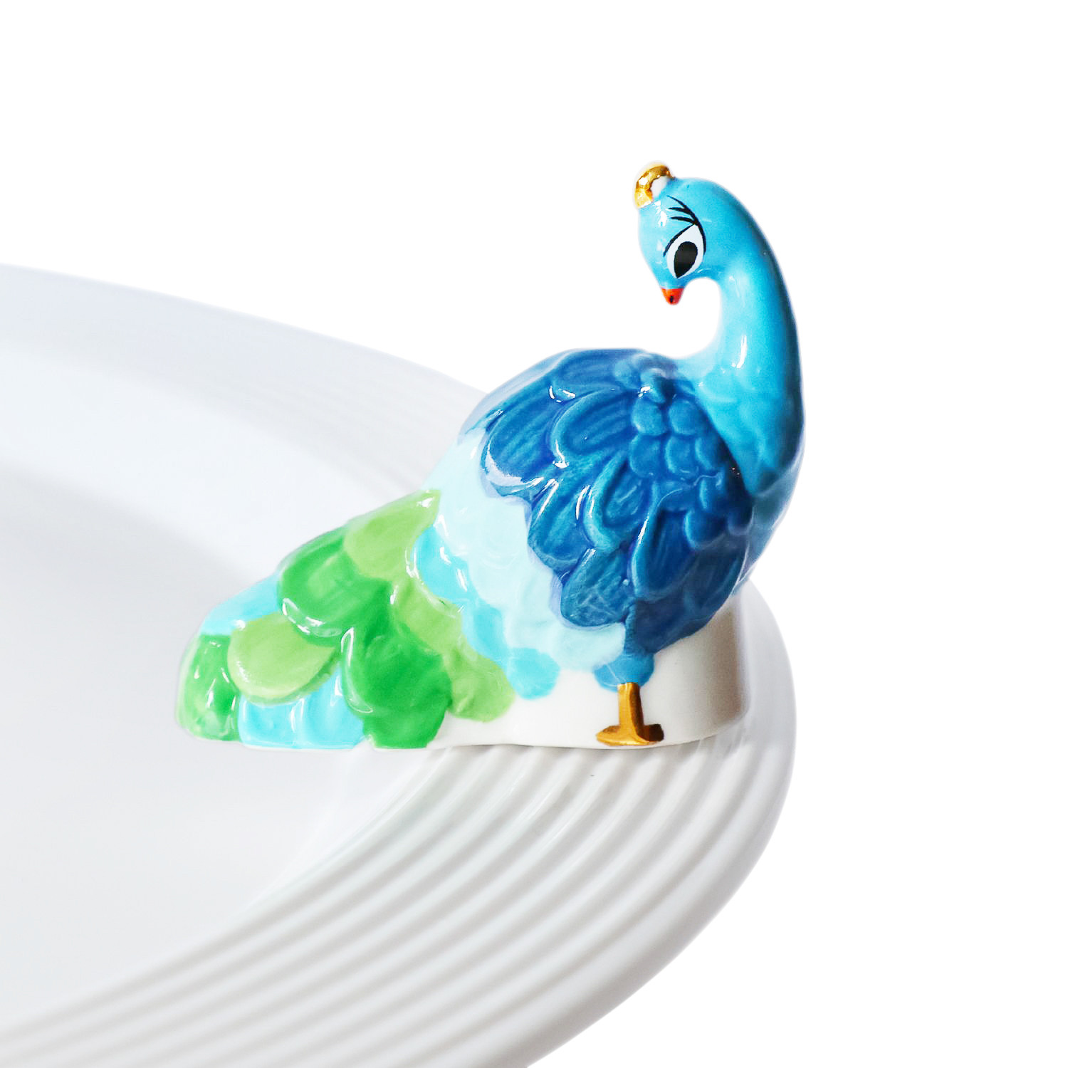 NEW! Nora Fleming fancy feathers (peacock) mini