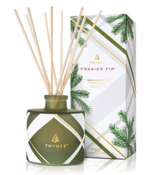 Thymes Frasier Fir Frosted Plaid Petite Diffuser, 4oz  