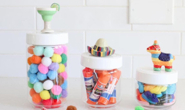 Nora Fleming Medium Canister Pinstripe 3.5" x 4.5"  