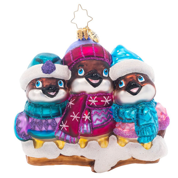 Radko Bundle Up Birdies Ornament