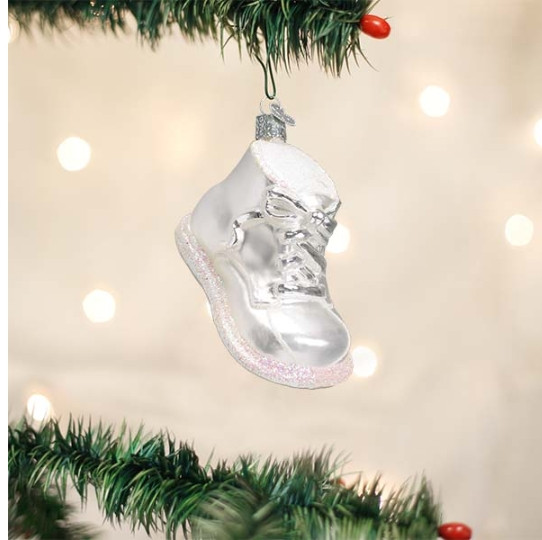 White Baby Shoe Ornament