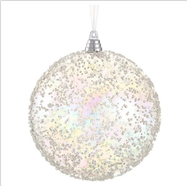 Shatterproof Iridescent Ball Ornament with Glitter 8"