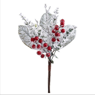 Snowed Magnolia Leaf and Berry Bouquet 18"