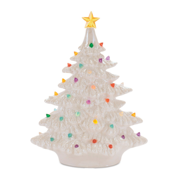 White Retro Ceramic Tree 11"