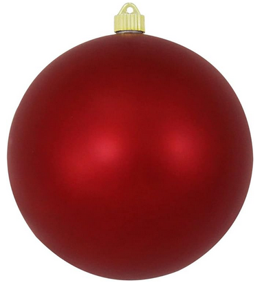 Red Matte Shatterproof Ball Ornament 6"