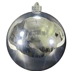 Silver Shiny Shatterproof Ball Ornament 8"