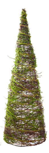Angelvine Cone with Flocking Natural and Light Green 24"