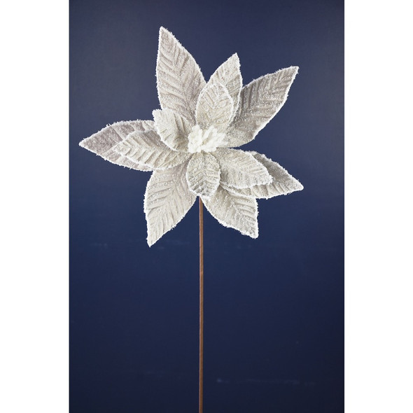 Sugar Poinsettia Stem Platinum 22"
