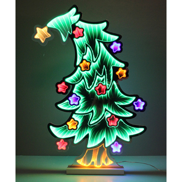 Led Infinity Xmas Tree W/Base Green Multi 23.5"