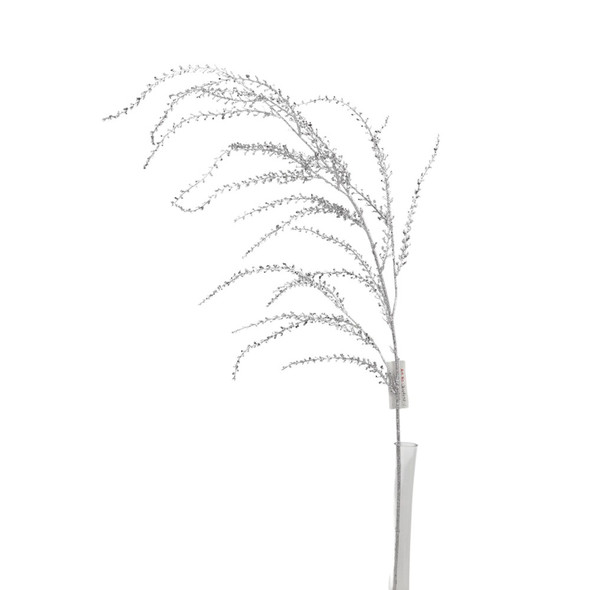 Sequin Glittered Hanging Branch Silver 53"