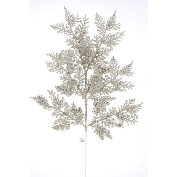 Incense Cedar Glittered Spray Platinum 19"
