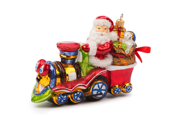 Huras Family Whimsical Holiday Locomotive Ornament