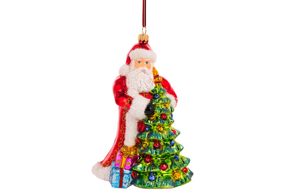 Huras Family Santa Slipping Presents Under the Tree Ornament