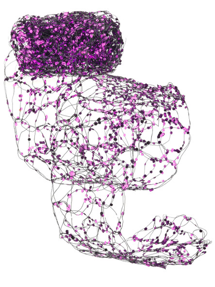 Halloween Glitter Net Purple Garland 72"
