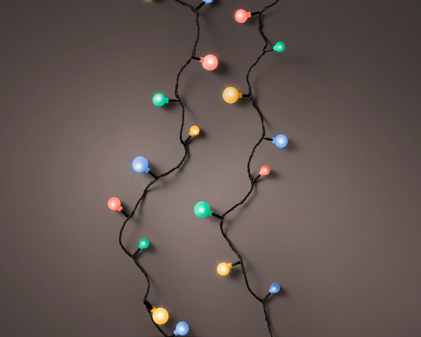 LED Multi Cherry 120 Count Light Set 30 ft. with Black Wire